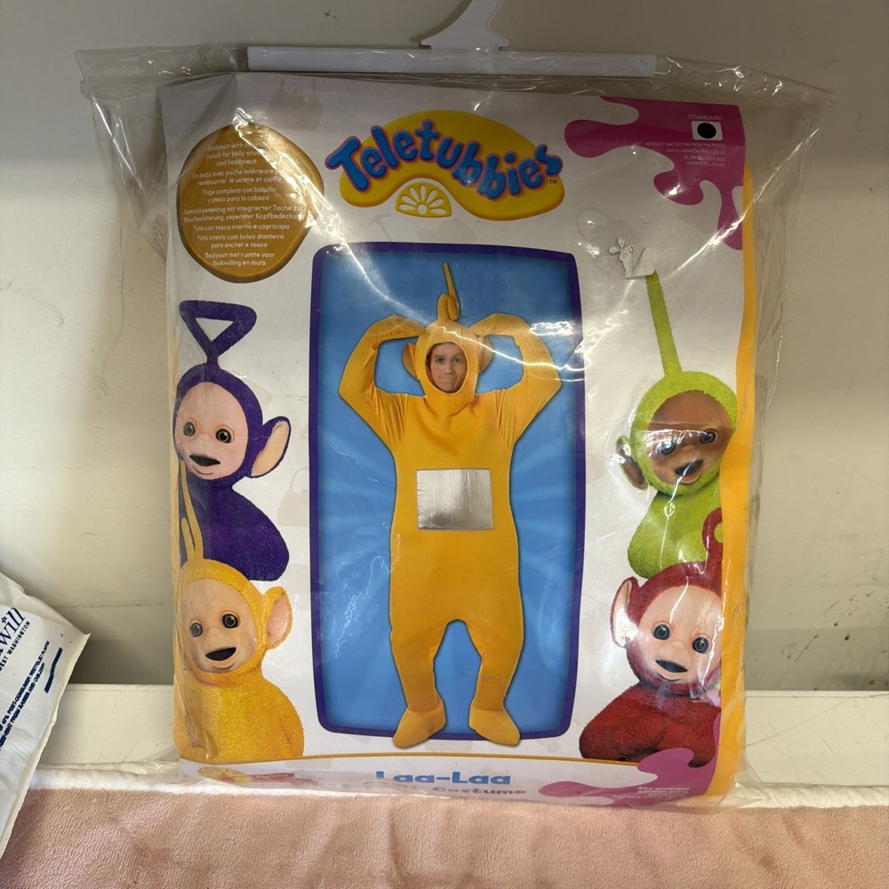 Teletubbies Adult One Size - Laa laa Yellow Jumpsuit, Hood, Gloves Costume RUBIE